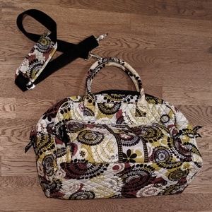 Vera Bradley Weekender Travel Bag Cocoa Moss Print